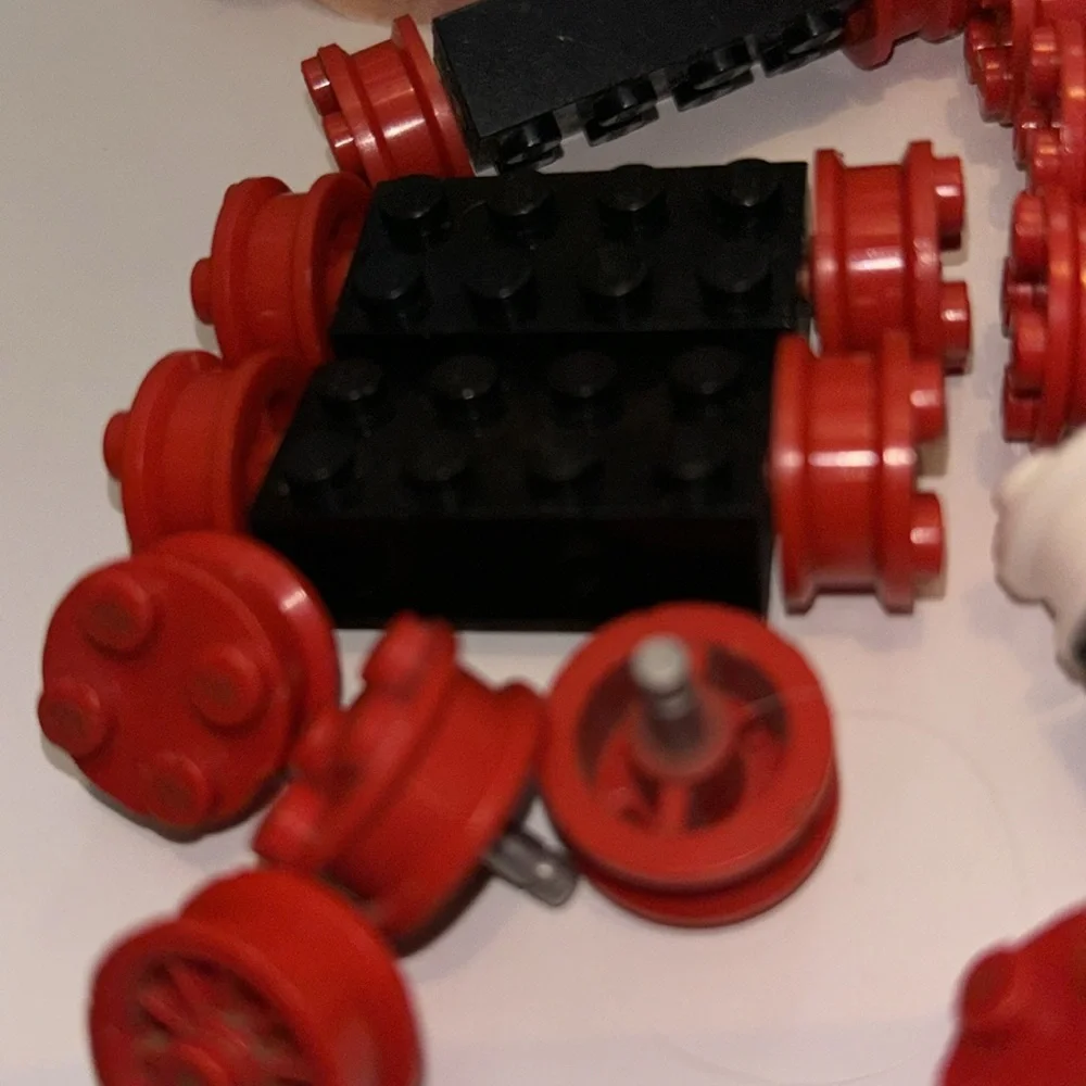 Lego Bricks Axel red wheels 1980s Vintage Lego Wheel Retro Lego car wheels